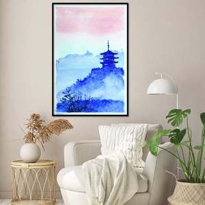 Temple Forest and Dawn <b>Poster</b> Wall Decor Paper Art <b>Poster</b> - Product Image 2