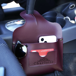 <b>Personalized</b> Car Organizer First Car Gift for Her Custom Car Accessories for Her <b>Sweet</b> 16 Gifts Leather Car Organizer - Product Image 4