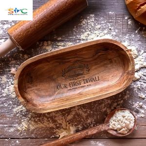 Cuenco de masa de madera personalizado nombre grabado oración regalo religioso único - Product Image 5