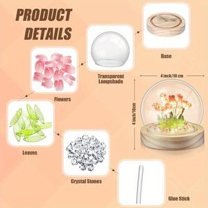 Lámpara de Noche Decorativa <span class=keywords><strong>para</strong></span> el Hogar, Mini Tulipán LED, <span class=keywords><strong>Bola</strong></span> de Cristal, Lámpara de Flores de Tulipán DIY <span class=keywords><strong>para</strong></span> Dormitorio, Funciona con Pilas AAA, Hecha de ABS - Product Image 6