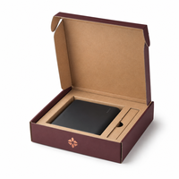 Boîte d'expédition écologique personnalisée en carton ondulé avec insert logo en aluminium pour emballage de chargeur de téléphone, montre connectée et batterie externe