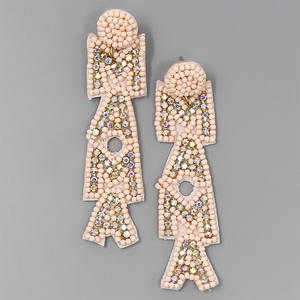 Boucles d'oreilles perlées classiques de vente chaude pour femmes et filles faites à la main en Inde plaqué or pour les occasions de mariage de cadeau de fête - Product Image 4