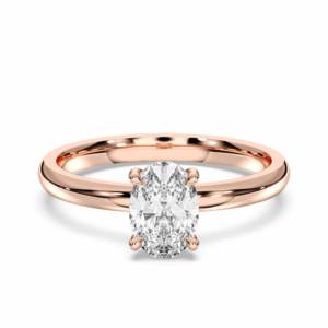 Juego de puntas de diamante de forma ovalada y redonda de moissanita de 1,17 quilates de quilates, anillo de compromiso solitario hecho en plata para mujer - Product Image 1