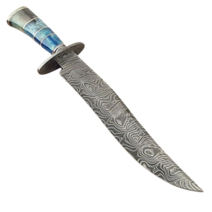 Personalizable DIY supervivencia caza Bowie cuchillo hecho a mano de acero de Damasco con mango resucitado vaina soporte OEM - Product Image 1
