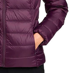 Abrigo cómodo personalizado para mujer, acabado brillante, transpirable, con cremallera frontal completa, punto reforzado, Abrigo acolchado de talla grande para mujer - Product Image 4