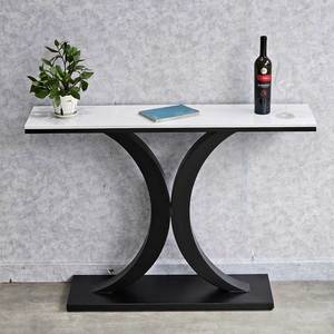 Contemporary Living Room Console <b>Table</b> 120x30x85cm <b>Mirrored</b> Stone Top and Iron Legs Modern Style-CST034 - Product Image 2