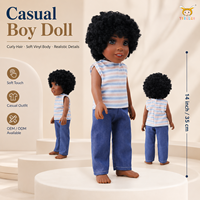 Poupée TUSALMO personnalisée de 14 pouces pour filles afro-américaines, en vinyle souple, cheveux bouclés, jouet éducatif interactif, OEM ODM