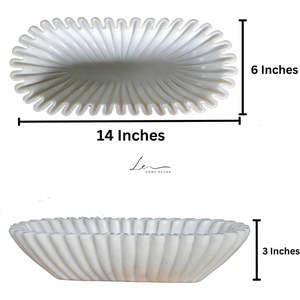 Objets de Décoration Grand Bol à Fruits Ovale en Marbre Blanc Fait Main - Product Image 3