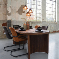 Meilleur ensemble de table à manger pliante en bois de manguier massif avec hauteur réglable, design moderne pour centre commercial, salle de sport, maison et usage commercial