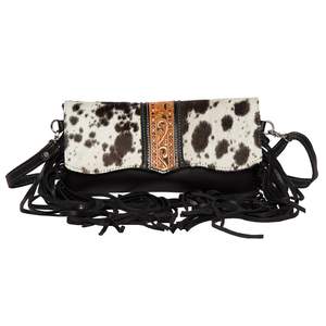 Cuero genuino de moda de piel sólida de cuero genuino Sling de alta calidad de moda bolsillo frontal botón a presión Casual Sling Bags conjuntos - Product Image 1