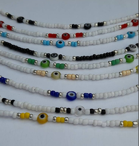 White Beaded <b>Necklace</b>, Beaded <b>Necklace</b> , Seed <b>Bead</b> <b>Necklace</b> Fringe Beaded Bandana - Product Image 2
