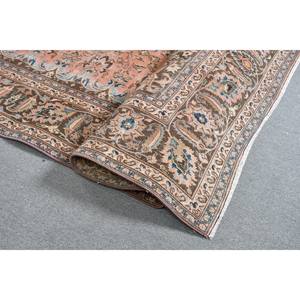 Alfombra de lana turca Vintage 9,5X12,4 pies Rosa Marrón Patchwork Diseño Técnica de tejido plano para decoraciones de sala de estar Látex - Product Image 2