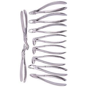 Kit d'extraction dentaire, pinces en acier inoxydable, pour racines - Product Image 1