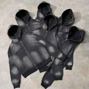 Hot Selling Custom <b>Men</b> Heavyweight Cotton Solid Hooded Oversized Fleece Sweat Suits Tracksuits <b>Flared</b> Sweatpants 2 Piece Sets - Product Image 6