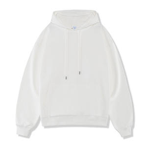 Fabricant unisexe hommes femmes blanc 100% polyester pour sublimation logo sweat à capuche personnalisé imprimé bouffant fermeture éclair complète sweat-shirt à col rond - Product Image 1