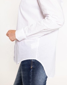Vestido Casual de Lino de Manga Larga 100% Algodón, Color Sólido, Dobladillo Redondeado, Botones Delanteros, Puños con Botones, Antiarrugas, Transpirable y Ecológico - Product Image 4