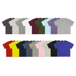 Colección de camisetas de manga corta informales de moda para hombres, Camiseta holgada de punto sólido en blanco para hombres - Product Image 1