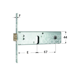 Serrure à bande à 2 tours avec loquet intégré, cylindre ovale inclus - Product Image 1