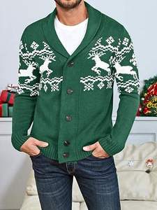 Pull cardigan en tricot personnalisé à boutons, respirant, avec logo frontal, pour hommes et femmes, pour les fêtes de Noël, OEM ODM, vente en gros - Product Image 5