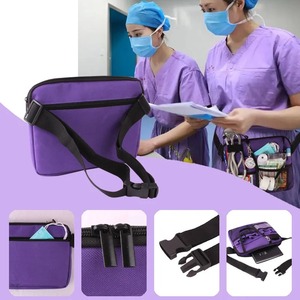 Sac banane d'infirmière avec poches pour équipement médical, porte-ruban, rangement utilitaire pour stéthoscopes, ciseaux à bandage et fournitures d'urgence - Product Image 6