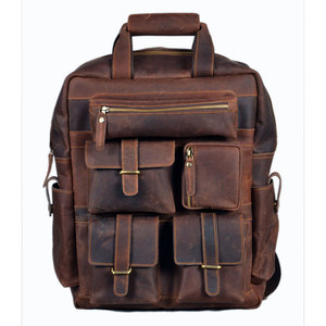 Mochila vintage de cuero de grano completo de calidad estándar disponible a precio competitivo - Product Image 1