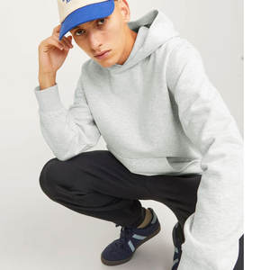 เสื้อมีฮู้ดโอเวอร์ไซส์ลำลองแนวสตรีทสำหรับผู้ชายเสื้อฮู้ดแบบสวมหัวเปิดไหล่ทรงหลวมโลโก้ออกแบบได้ตามต้องการ - Product Image 6