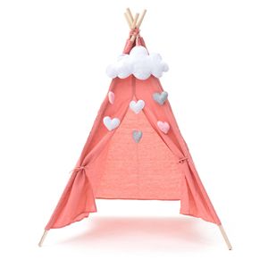 Tienda de campaña infantil rosa ROBINCOOL, tipi Montessori plegable para uso en interiores y exteriores, tienda de juegos estilo indio - Product Image 5