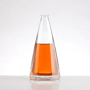 350ml Cone Shape Beverage Glass Storage Bottle with Cork