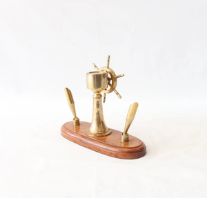 Portalápices de rueda de barcos náuticos, calidad de volante náutico, la mejor rueda de barco náutico, decoración hecha a mano - Product Image 2