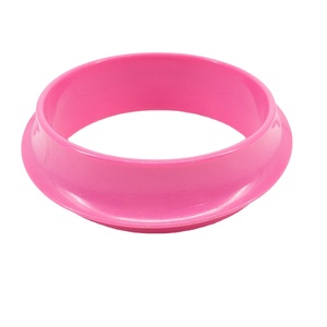 Bracelet empilable multicolore rose et blanc en silicone et résine, élégant et mignon, design tendance unisexe, bijoux pour femme - Product Image 2