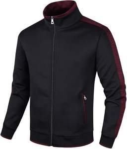 Ensemble d'athlétisme décontracté à fermeture éclair complète pour hommes, manches longues, col montant, sports d'hiver, survêtement, veste, pantalon, logo avant pour la course à pied et le jogging - Product Image 5