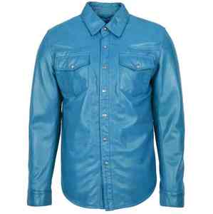 Camisas de Cuero Genuino de Diseño Personalizado Ajustable, Color Sólido, Más Vendidas, Transpirables, para Hombre, para Impresión Personalizada - Product Image 1