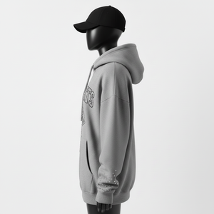 <b>Women</b> Pullover Hoodie Premium Cotton Polyester <b>Fleece</b> GSM Soft <b>Grey</b> Rhinestone Heat Transfer Custom Logo <b>women's</b> basics Hoodies - Product Image 3