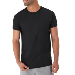 2026 Men's <b>plain</b> <b>black</b> crew neck <b>T</b> <b>shirt</b> made from soft breathable fabric suitable for casual wear and custom printing - Product Image 1