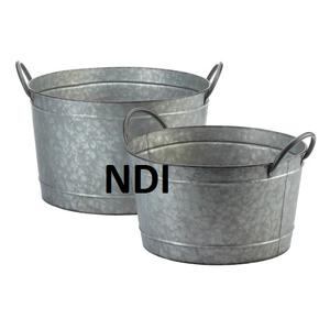 Pot de fleurs galvanisé de forme arrondie Pot de fleurs design Décoration de fête intérieure et extérieure de mariage Jardinière de fleurs - Product Image 2