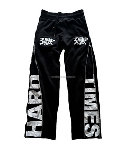 กางเกงทรงแบ็กกี้วินเทจสำหรับผู้ชายคุณภาพระดับพรีเมี่ยมสไตล์ตามสั่งพิมพ์ลายแนวสตรีทแวร์แนวสตรีทขี้ขลาดกางเกงยาวถักแบบถักสำหรับฤดูหนาว - Product Image 1