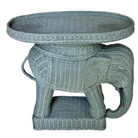 Table d'appoint éléphant en osier de rotin rustique Décoration intérieure Design personnalisé Table basse faite à la main pour le salon de l'usine du Vietnam
