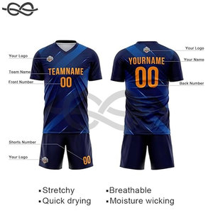 Maillots de football hommes maillots de football vierges ensemble chemises de football hommes uniformes de football vêtements de football équipe nom numéro meilleure qualité - Product Image 4