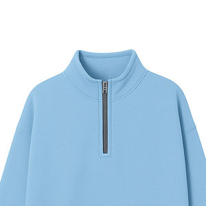 <b>Men</b> Cotton Half <b>Zip</b> Up Hoodie <b>Quarter</b> Zipper Sweatshirts Custom Cotton Blended Sweatshirt Manufacturer Hoodies Sweatshirts - Product Image 4