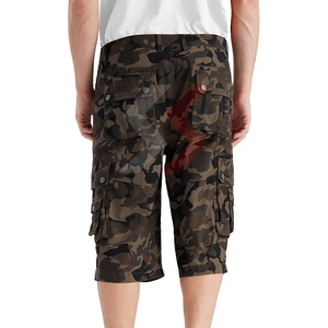 Venta al por mayor de pantalones cortos de verano de los hombres de carga de algodón con cinturón suelto y fino en general pantalones cortos casuales 100% de algodón corto de talla grande de los hombres - Product Image 5