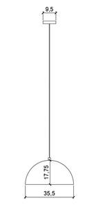 Lámpara Colgante de Techo Moderna Blanca Truf, Acabado Dorado Metálico, Portalámparas E27, Iluminación Interior, 2700K Blanco Cálido, Portátil, Garantía de 2 Años - Product Image 3