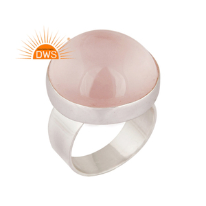 New Stylsh Sterling Silver Rose Quartz Gemstone <b>Statement</b> <b>Ring</b> Custom Jewelry Manufacturer - Product Image 1