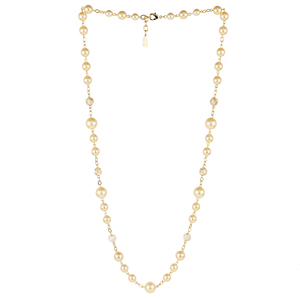 Collar hecho a mano en Italia para mujer, de 84 cm, con perlas y cuentas de vidrio, chapado en oro de 18 quilates. - Product Image 2