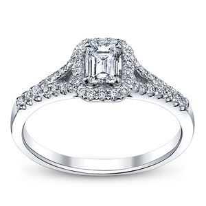 Bague de fiançailles en or blanc 22K 18K avec diamants véritables certifiés IGI, sertissage pavé, bijoux de mariage et de fête - Product Image 2