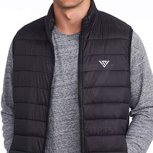 Blouson matelassé sans manches grande taille style urbain col montant pour homme – Idéal pour l'hiver et les activités de plein air – Vente en gros - Product Image 4