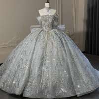 Robe de mariée Jancember XS294 élégante de style baroque avec des paillettes, robe de mariée luxueuse à motifs brillants