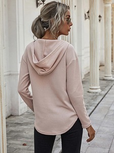 Venta al por mayor de sudaderas con capucha de las mujeres 2025 de algodón de lana de manga larga de invierno sudaderas Casual Warm Tops - Product Image 3