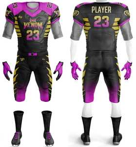 Superventas Conjunto de uniformes de fútbol americano Nuevo diseño con mangas cortas Precio bajo Fabricación OEM - Product Image 1