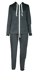 Ensemble de survêtement d'hiver à capuche pour femme, respirant, léger, de haute qualité, avec logo personnalisé - Jogging en plein air, polyester et coton - Product Image 4