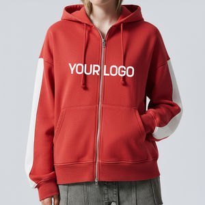 เสื้อฮู้ดดี้ผู้หญิงแขนยาวผ้าฟลีซคอตตอน 100% ทรงโอเวอร์ไซส์ แบบเรียบ ไม่มีลาย  รับสกรีนโลโก้ ออกแบบโดยผู้ผลิตชาวปากีสถาน ขายส่ง - Product Image 4